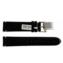 Load image into Gallery viewer, Mokka black leather strap with stitch 20 mm
