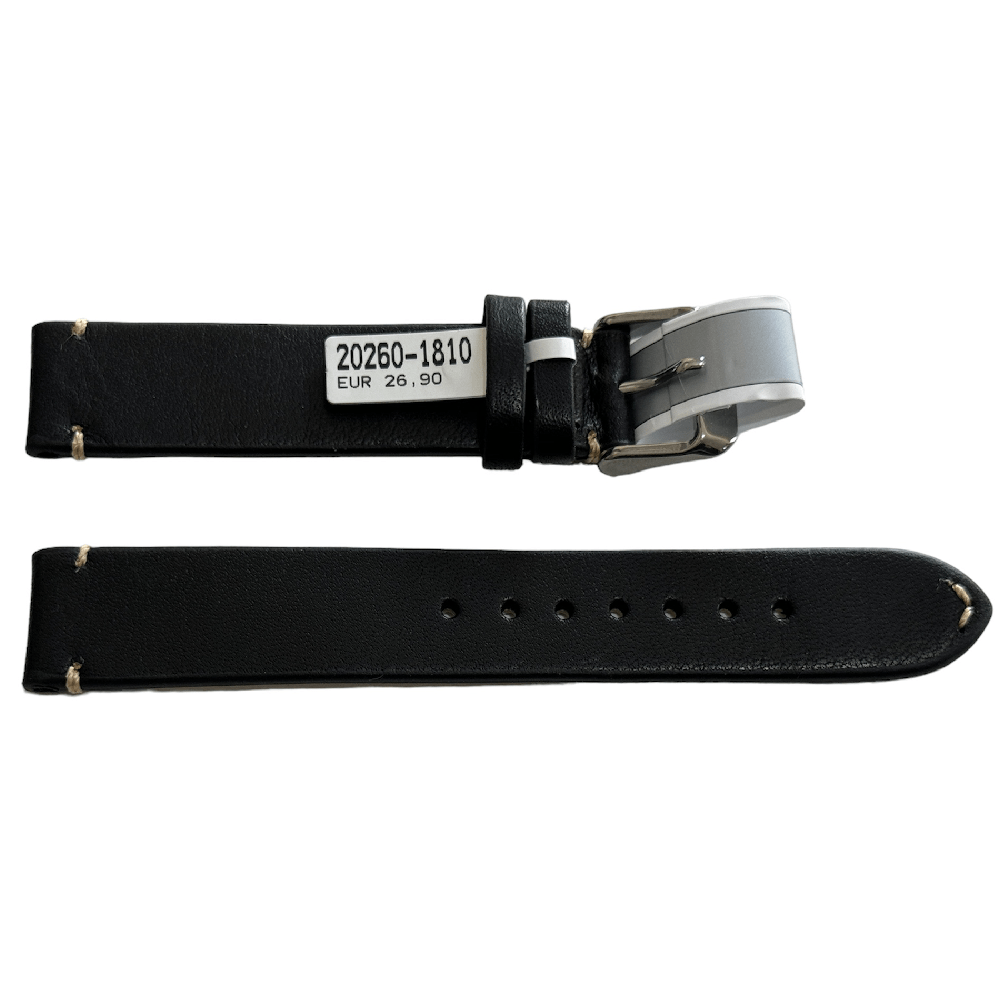 Mokka leather strap with stitch 18 mm