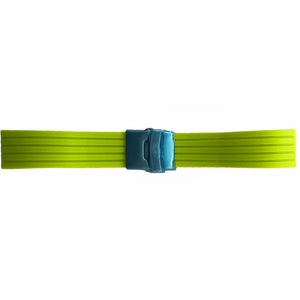 Neon green silicone chrono watch strap with clasp 20 mm