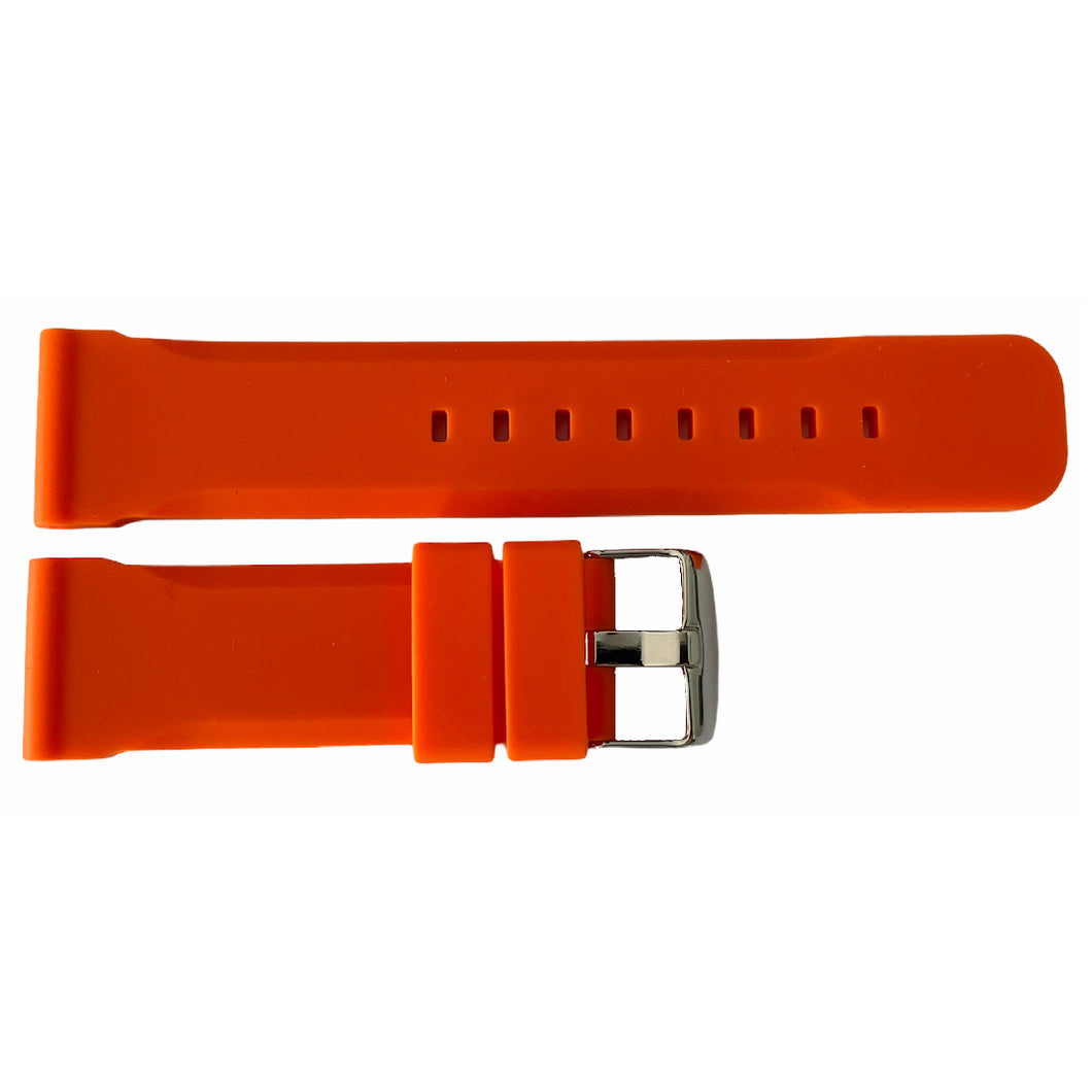 Orange silicone chrono watch strap 18mm
