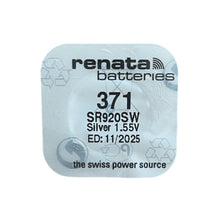 Load image into Gallery viewer, Renata 371 watch coin battery SR920SW 1.55 V
