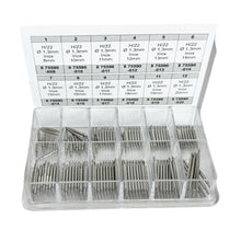 Load image into Gallery viewer, Set of 120 spring bars, double flanged inox 1.30mm H22
