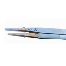 Load image into Gallery viewer, Dumont Dumoxel tweezer 159 with wooden tips for scratch-sensitive components 110 mm for watchmakers
