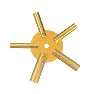 Universal brass key for clocks 5 different sizes 2-4-6-8-10 for watchmakers