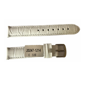 White Leather Watch Strap Louisiana Croco 12mm