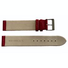 Load image into Gallery viewer, XL dark red leather strap with silver tone buckle 20mm
