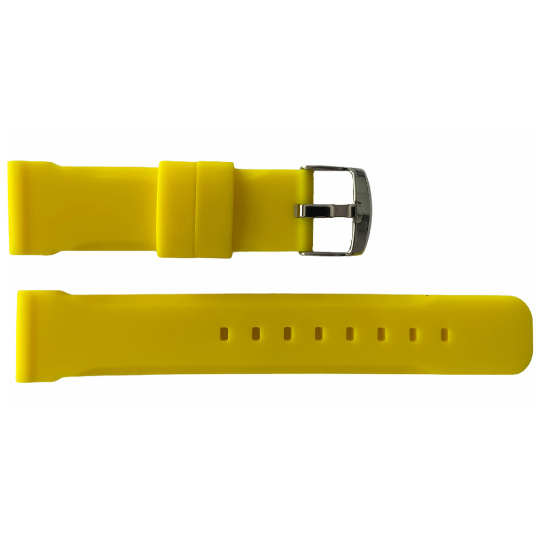 Yellow silicone chrono watch strap 18mm