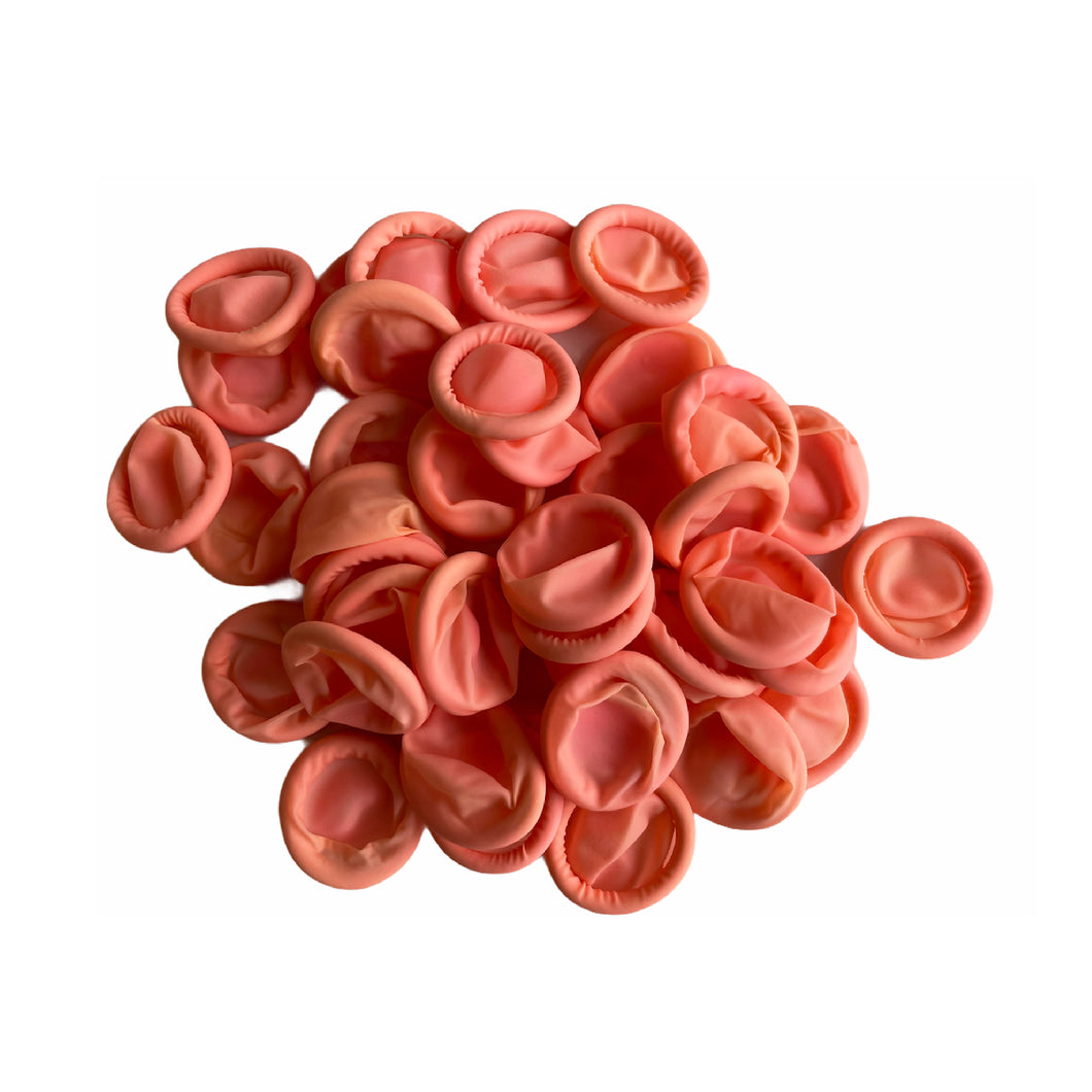 Anti-static latex rubber finger cots pink watchmakers size M 100 pcs