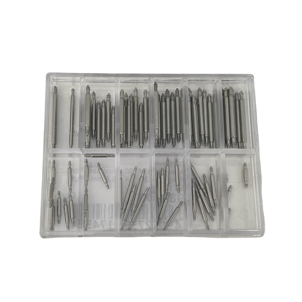 Assortment of 100 spring bars with flange Ø 1,3 + 1,4 + 1,8 mm length ...