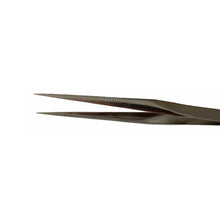 Load image into Gallery viewer, Bergeon 1055-BB nickelled steel grooved points tweezers 120mm
