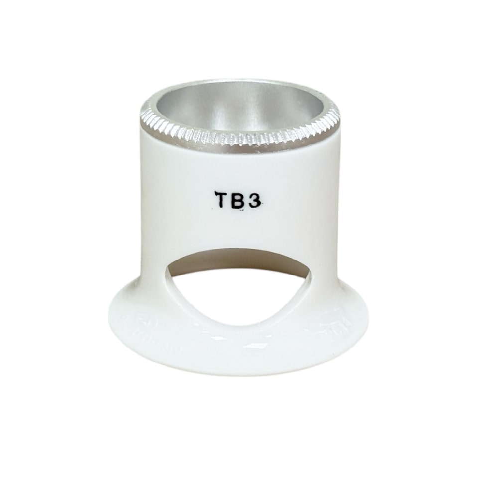 Bergeon 2611-TB-3 loupe, white, biconvex, ventilation port, magnification x3.3