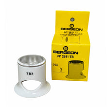 Load image into Gallery viewer, Bergeon 2611-TB-3 loupe, white, biconvex, ventilation port, magnification x3.3

