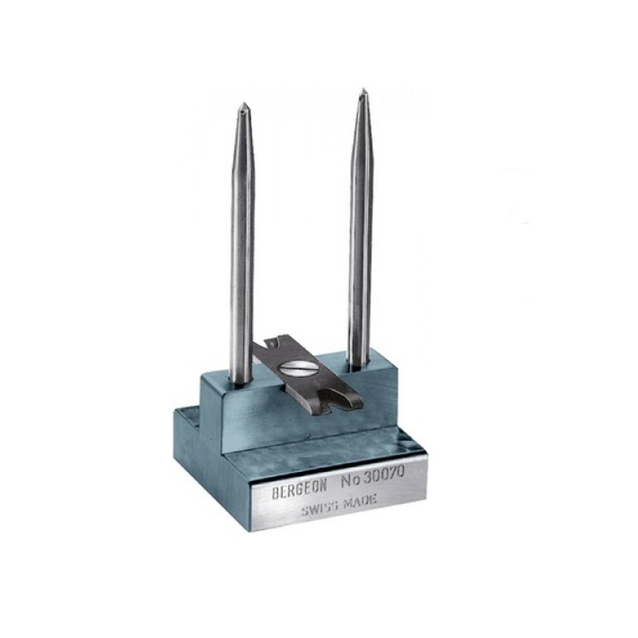 Bergeon 30070 roller balance remover with two punches 0.1 and 0.2 mm