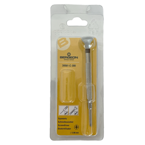 Bergeon 30081-C-300 stainless steel screwdriver with cross blade 3.00 mm for watchmakers