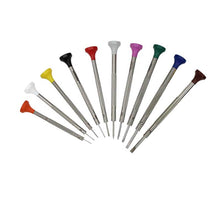 Load image into Gallery viewer, Bergeon 30081-S09 watchmakers screwdriver set on rotating stand stainless steel
