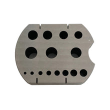 Load image into Gallery viewer, Bergeon 30205 riveting stake in steel tool with 15 holes 2.00 - 8.60 mm
