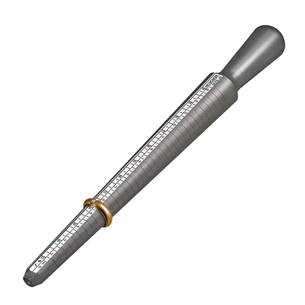 Bergeon 5235 aluminium international ring sizing stick tool, US, FR