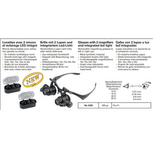 Load image into Gallery viewer, Bergeon 5382 watch repair eyeglass magnifier x10, x15, x20, x25 with LED

