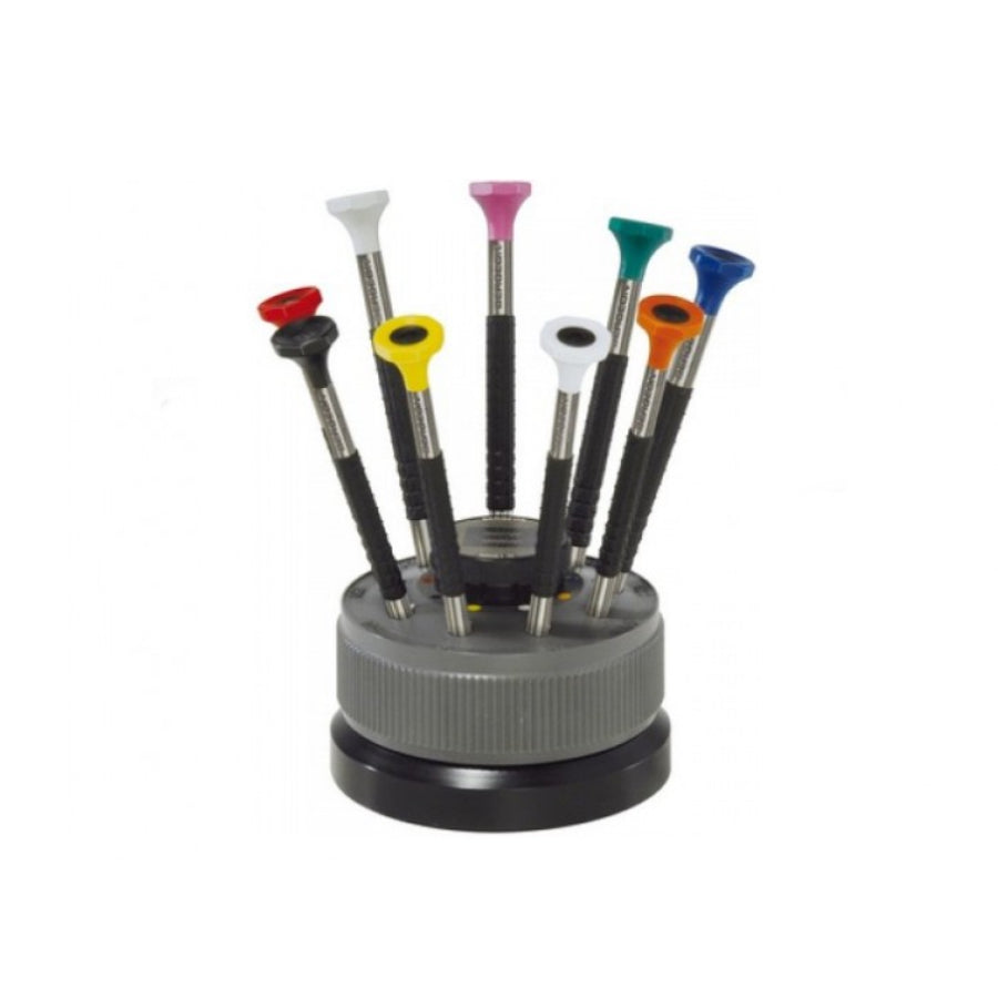 Bergeon 6899-S09 ergonomic screwdrivers on a rotating base