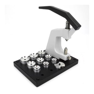 Bergeon 5500-C watch crystal press with 10 tapered dies
