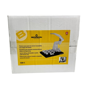 Bergeon 5500-C watch crystal press with 10 tapered dies