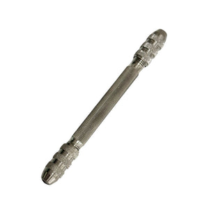 Bergeon 5679 pin vice handle in nickel plated brass, 2 chucks 0 - 1.5, 1.9 - 3 mm