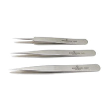 Load image into Gallery viewer, Bergeon 7024-P03 set of 3 non magnetic watchmaker tweezers
