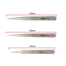 Load image into Gallery viewer, Bergeon 7024-P03 set of 3 non magnetic watchmaker tweezers
