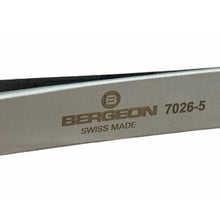 Load image into Gallery viewer, Bergeon 7026-5 precision tweezers in steel for watchmaker's and jewellers, length 110 mm
