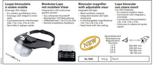Load image into Gallery viewer, Bergeon 7826 binocular magnifier with adjustable visor 1.0x 1.5x 2.0x 2.5x 3.5x
