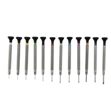 Load image into Gallery viewer, Bergeon 7965-S12 Special Profile Screwdriver Set of 12 with Rotating Stand
