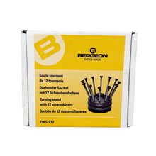 Load image into Gallery viewer, Bergeon 7965-S12 Special Profile Screwdriver Set of 12 with Rotating Stand
