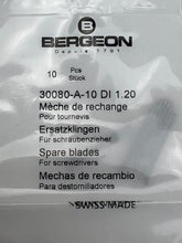 Load image into Gallery viewer, Bergeon 30080-A-10 DI 1.20 Precision Screwdriver Blades - Pack of 10
