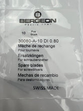 Load image into Gallery viewer, Bergeon 30080-A-10 DI 0.80 mm Steel Screwdriver Blades - Pack of 10
