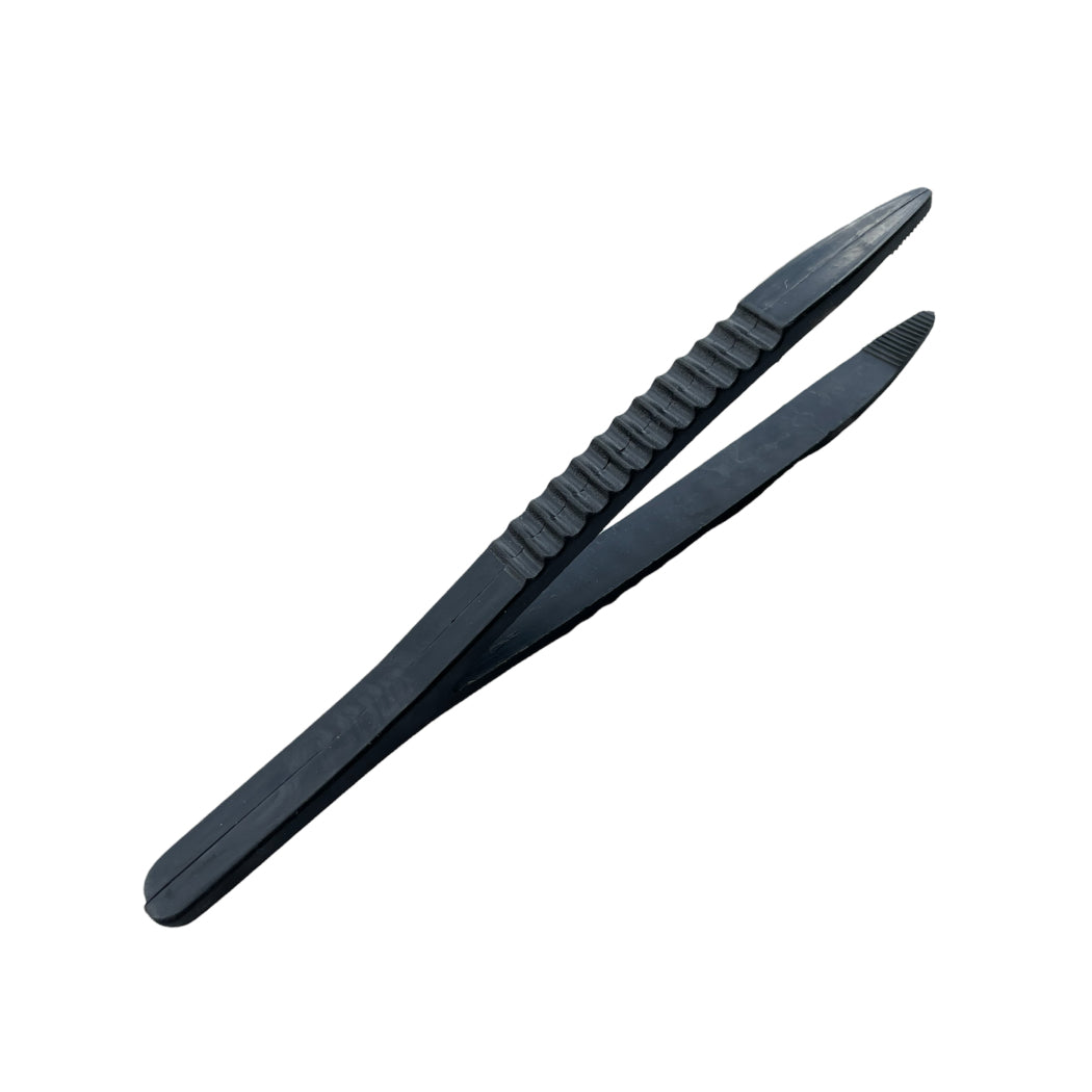 Black plastic tweezers for quartz electronic components 125 mm