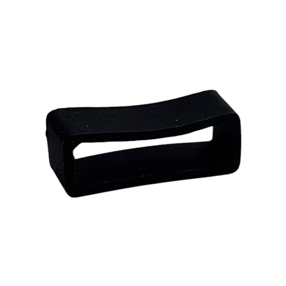 Black silicone keeper for watch strap, 22mm