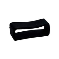 Black silicone keeper for watch strap, 22mm