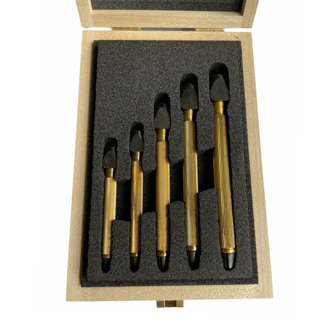 Boley assortment of 5 pin vices with square adjustment