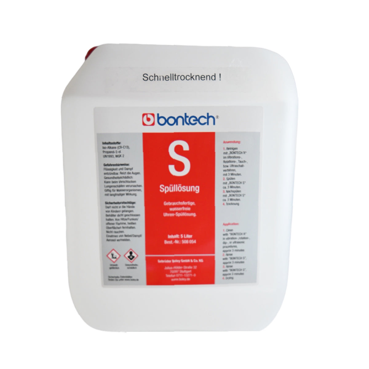Bontech S rinsing solution for dismantled watches and clocks, apparatu ...