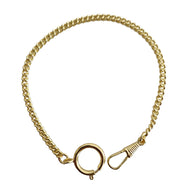 Brass gold-plated button-hole pocket watch chain 25 cm, 4,1 mm