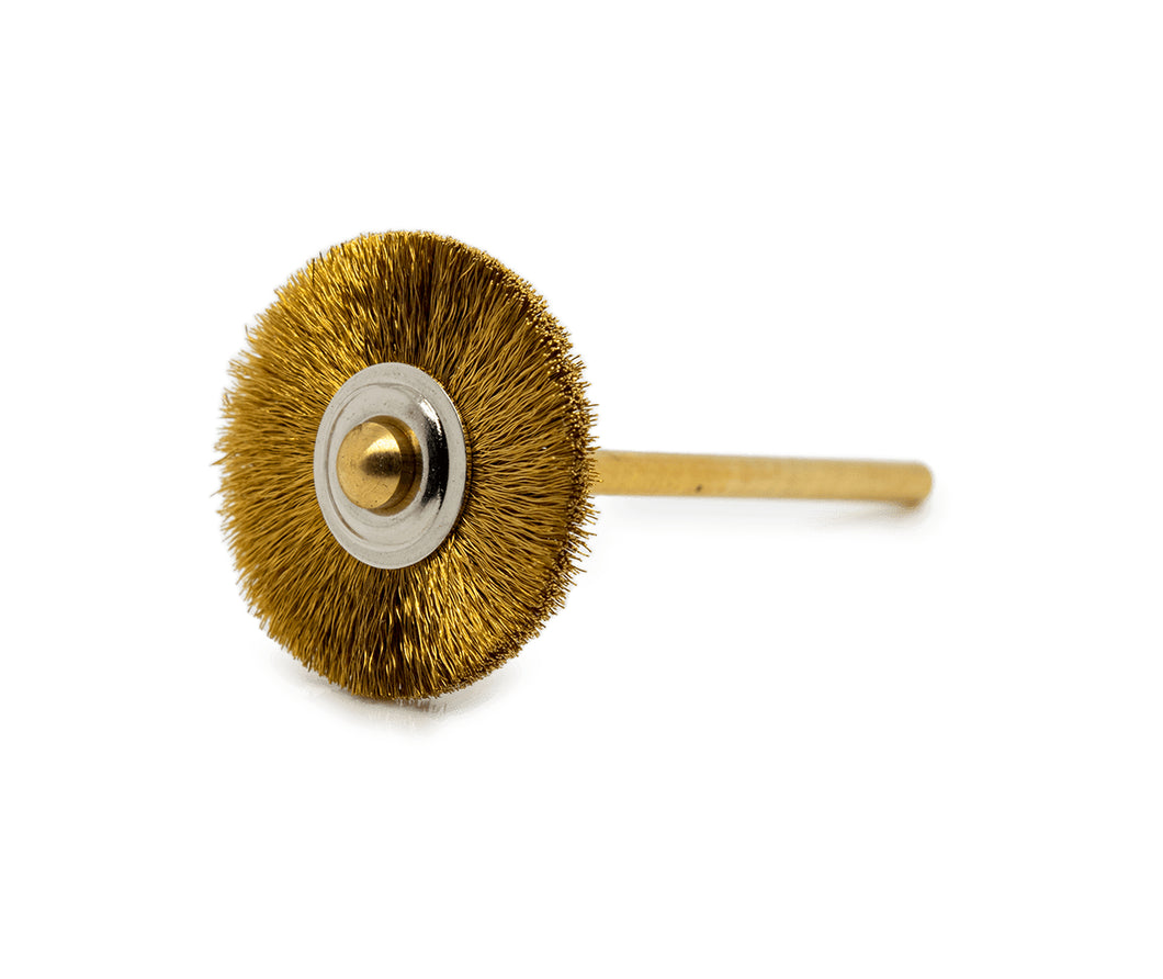 Brass wire brush HP shaft Ø 22 mm, wire Ø 0.1 mm