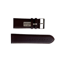 Load image into Gallery viewer, Brown leather smooth strap with stitch for watch 28mm
