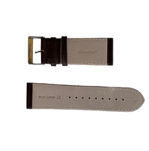 Load image into Gallery viewer, Brown leather smooth strap with stitch for watch 28mm
