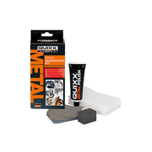 Load image into Gallery viewer, QUIXX Metal Restoration Kit Polish + Sandpapers Restores Gloss &amp; Brushed Metals, High Performance Polish, ref. 10206
