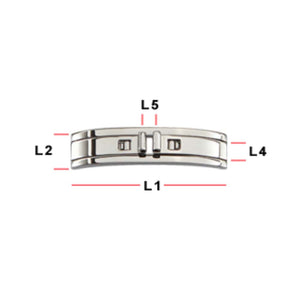 Butterfly buckle with pusher stainless steel 16mm