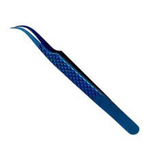 Load image into Gallery viewer, Buzzufy C13 curved blue tweezer, non-magnetic for watchmakers and jewellers, 125mm
