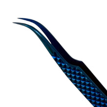 Load image into Gallery viewer, Buzzufy C13 curved blue tweezer, non-magnetic for watchmakers and jewellers, 125mm
