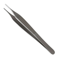 Load image into Gallery viewer, Buzzufy D11 serrated tip tweezers for diamonds, stones, beads, cord, 125mm
