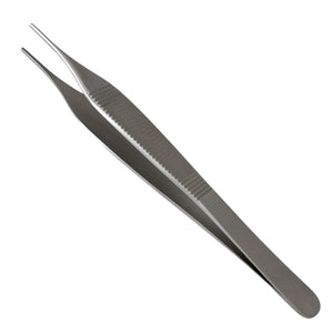 Buzzufy D11 serrated tip tweezers for diamonds, stones, beads, cord, 125mm