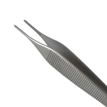 Load image into Gallery viewer, Buzzufy D11 serrated tip tweezers for diamonds, stones, beads, cord, 125mm
